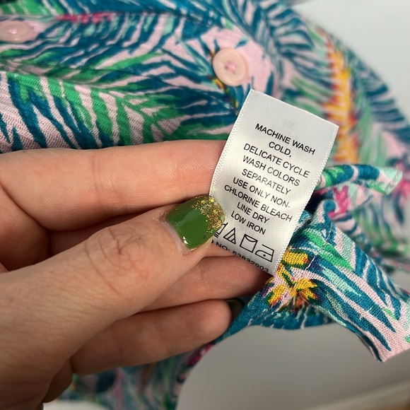 Woman Within NWT plus size 22/24 tropical pattern pleated cotton tunic - Picture 6 of 10